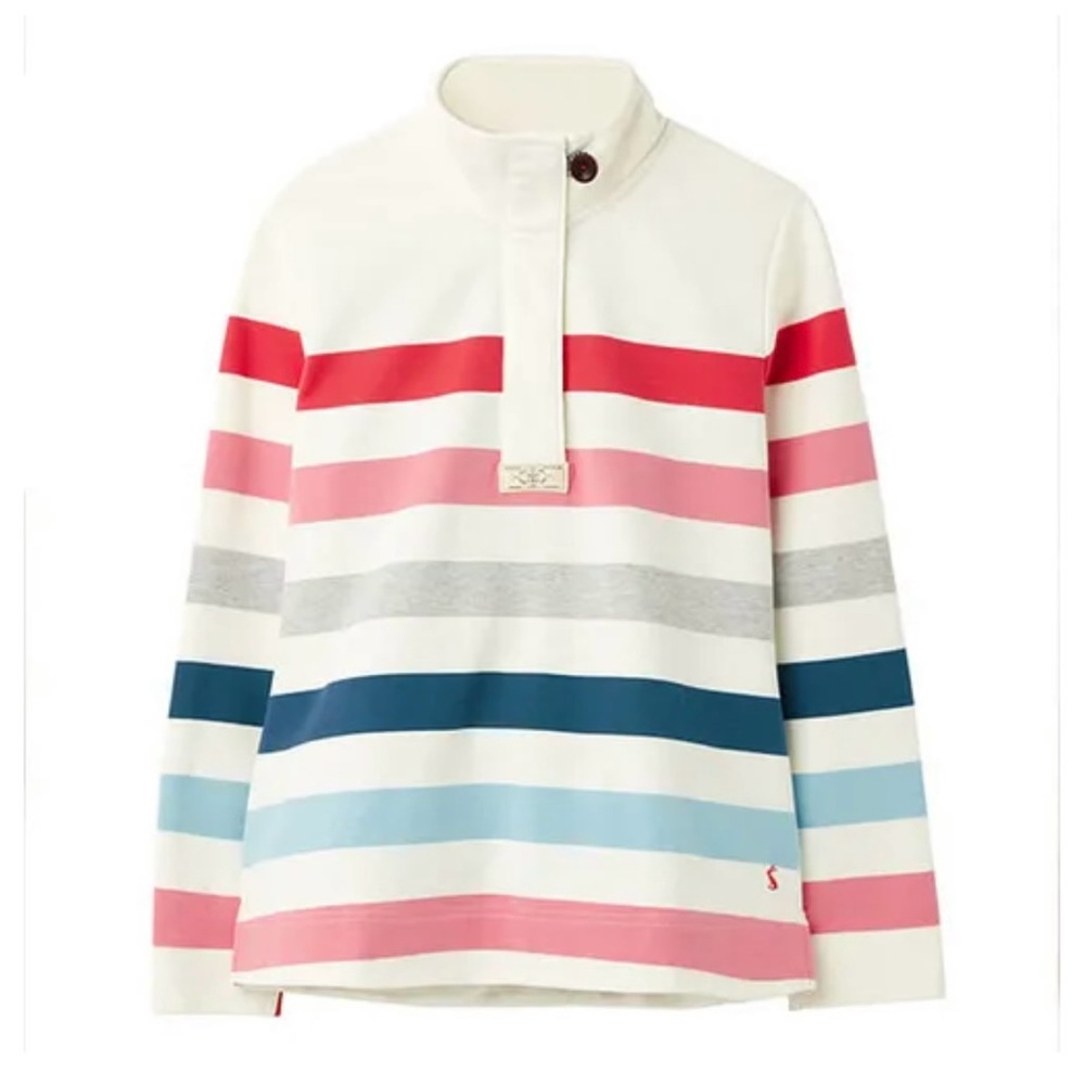 Joules Cream & Pink Stripe Saunton Salt Pullover